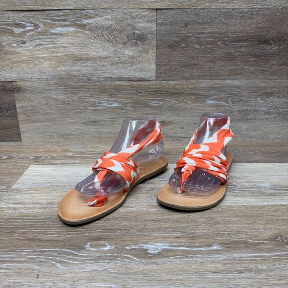 Dirty Laundry Beebop Coral Zigzag Sandals Women's Size 6 - Picture 1 of 6